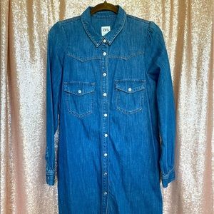 Zara womens denim dress sz MED
